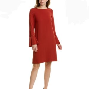 Lafayette 148 Jorie shift dress Brick red pockets